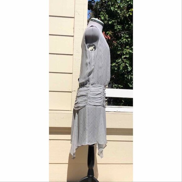 krisa Surplice Ruched Tank Dress Gray Size Small - Picture 5 of 8